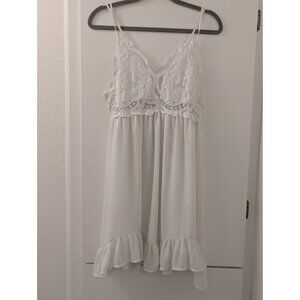 Story On White Lace & Chiffon Babydoll Lingerie